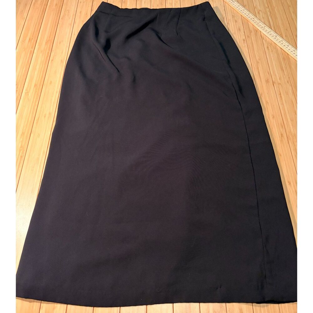 Briggs Women’s Size 12 Black Long A-Line Maxi Skirt Lined Back Slit